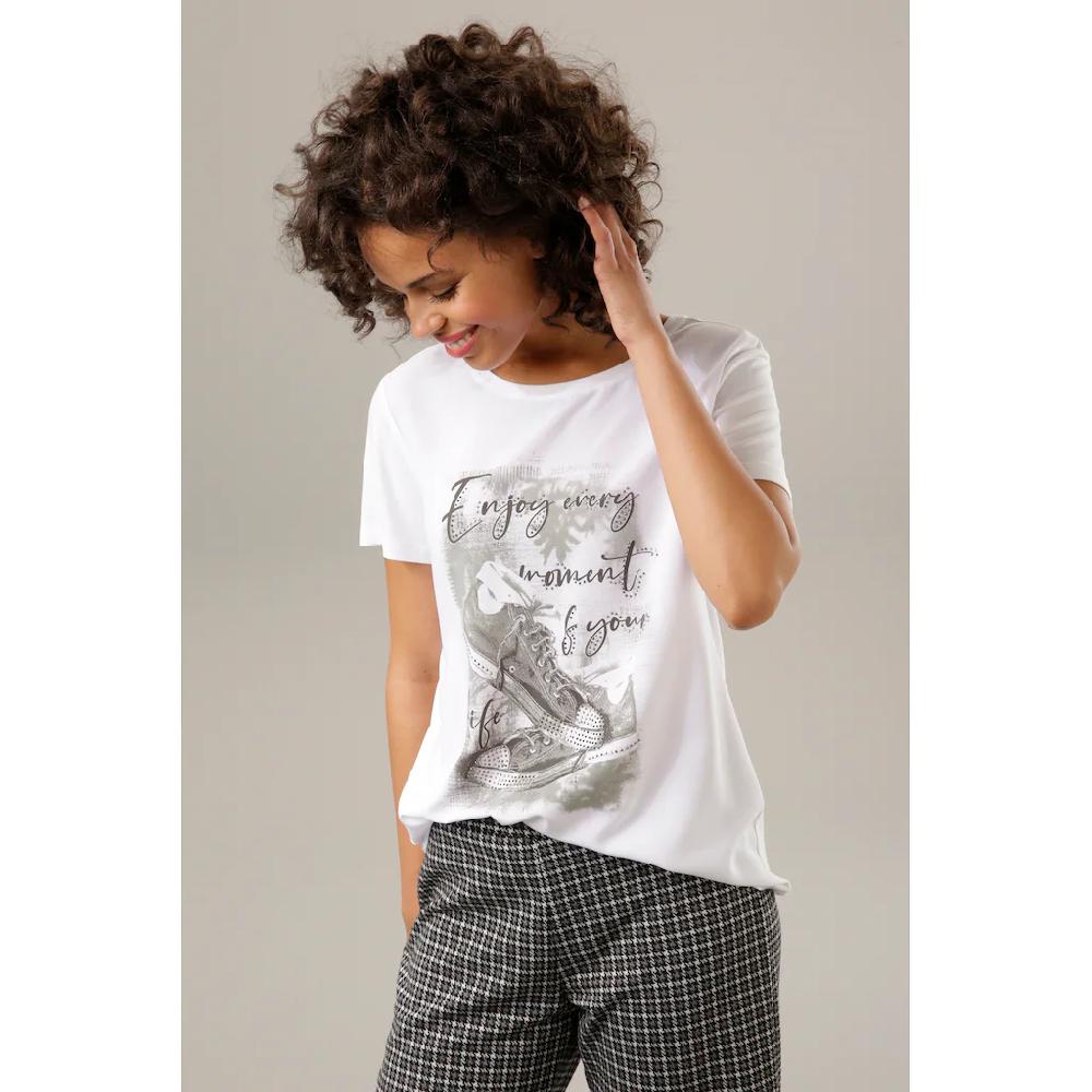 Aniston CASUAL Shirtbluse mit Glitzersteinchen verzierter Frontdruck Exklusivangebot