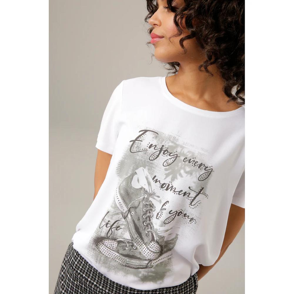 Aniston CASUAL Shirtbluse mit Glitzersteinchen verzierter Frontdruck Exklusivangebot