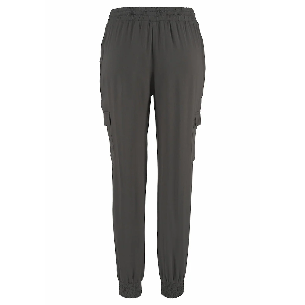 LASCANA Schlupfhose aus gewebter Viskose mit Taschen Stoffhose Cargohose Jubiläumsangebot
