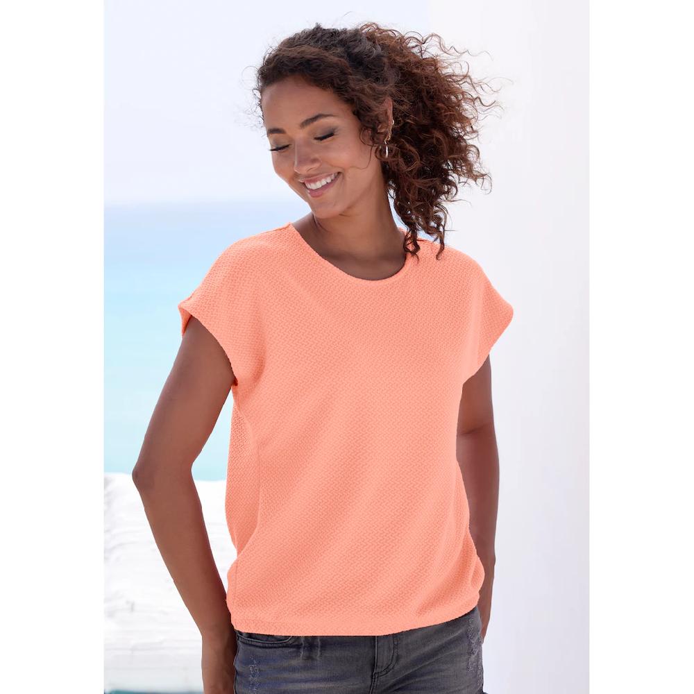 Vivance Kurzarmshirt »aus bügelfreier Strukturqualität« mit Viskose