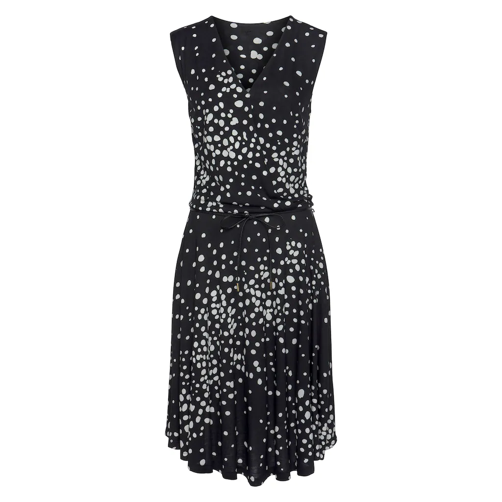 Vivance Jerseykleid (mit Bindegürtel) mit Punktedruck und V-Ausschnitt elegantes Sommerkleid Kostenlose Rückgabe