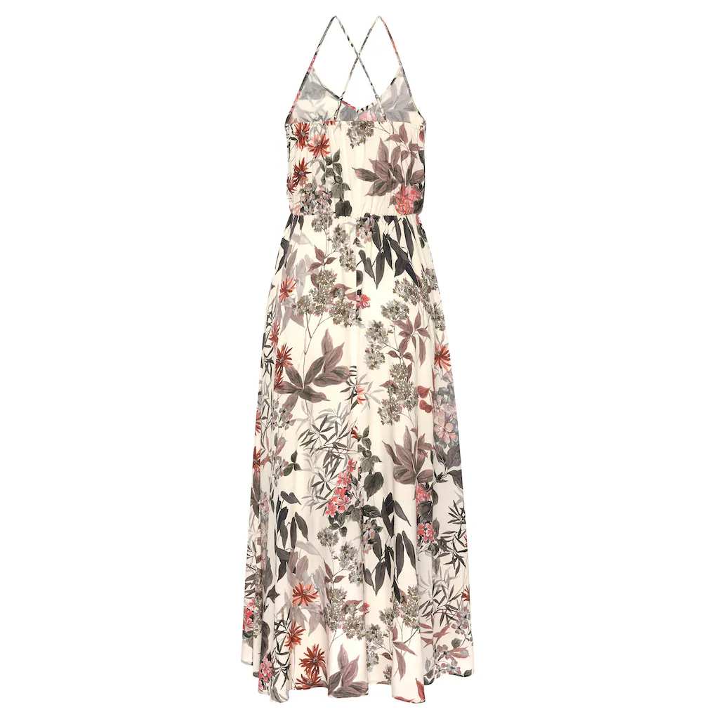 LASCANA Maxikleid mit Blumenprint leichtes Sommerkleid im Vokuhila-Stil Strandkleid Letzte 3 Tage