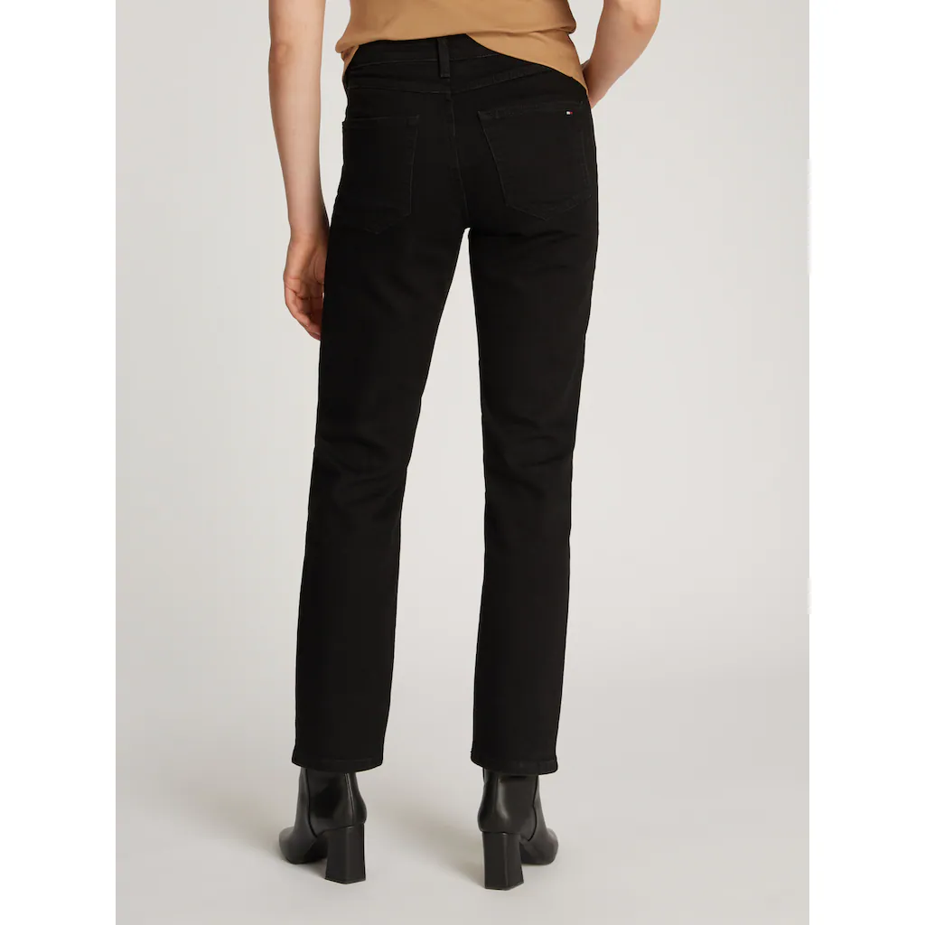 Tommy Hilfiger Straight-Jeans »CLASSIC STRAIGHT RW ECRU« mit Logo-Badge in Knöchellänge Neueste Stile