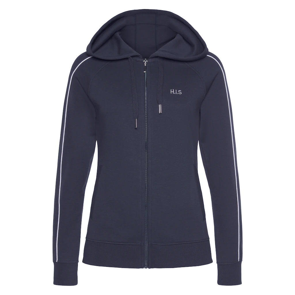 H.I.S Kapuzensweatjacke mit Piping an den Ärmeln Loungeanzug Nur noch ein Tag übrig