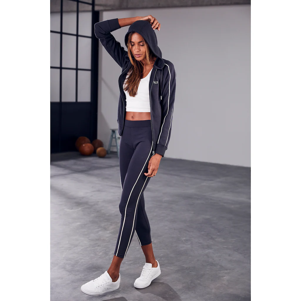 H.I.S Kapuzensweatjacke mit Piping an den Ärmeln Loungeanzug Nur noch ein Tag übrig