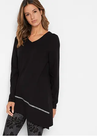 bonprix schönes Longshirt mit asymmetrischen Schnitt und Glitzer - Damen Letzte 3 Tage