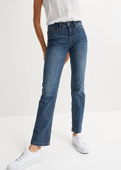 bonprix Bequeme Basic-Stretch-Jeans mit bunten Nieten - blau petite Neueste Stile