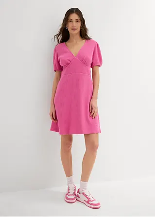 bonprix Shirtkleid aus reiner Baumwolle in Waffeloptik - pink Letzter Tag