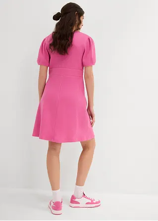 bonprix Shirtkleid aus reiner Baumwolle in Waffeloptik - pink Letzter Tag