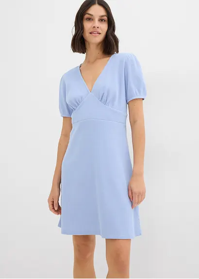 bonprix Shirtkleid aus reiner Baumwolle in Waffeloptik - blau Zeitbegrenzte Promotion