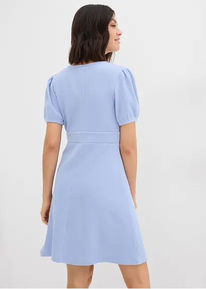 bonprix Shirtkleid aus reiner Baumwolle in Waffeloptik - blau Zeitbegrenzte Promotion