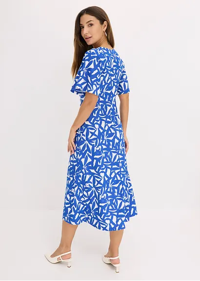 bonprix Schönes Sommerkleid mit weitfallenden Ärmeln und Smoke am Ausschnitt Bis zu 65% Rabatt
