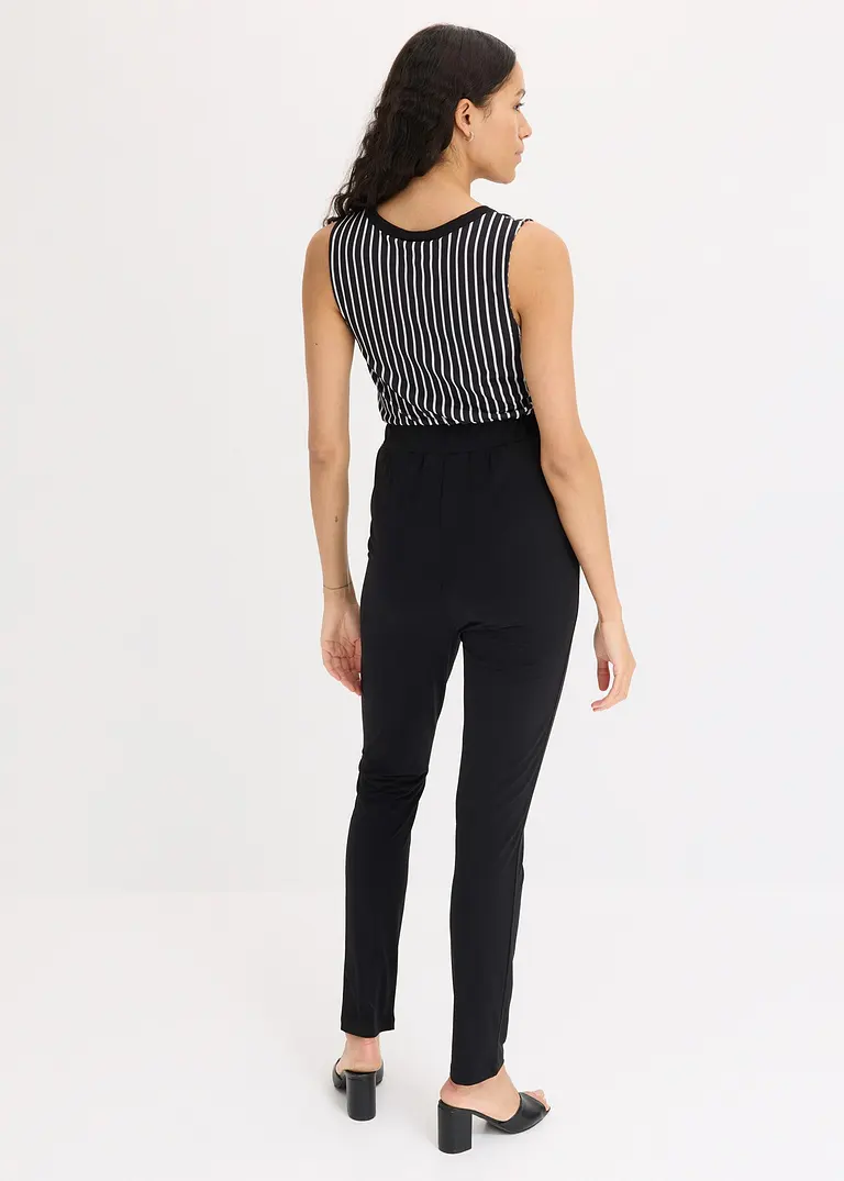bonprix Zeitloser Jumpsuit mit Bindegürtel - schwarz - Damen Sonderangebot der Fabrik