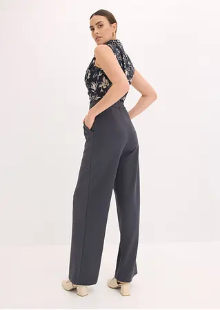 bonprix eleganter Jumpsuit mit Chiffon - blau - Damen Bis zu 55% Rabatt