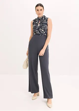 bonprix eleganter Jumpsuit mit Chiffon - blau - Damen Bis zu 55% Rabatt