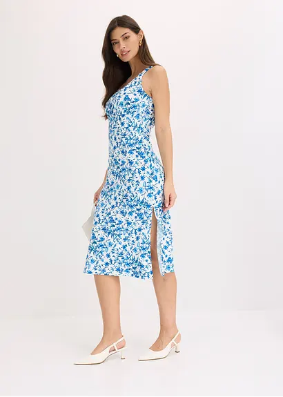 bonprix Sommerliches Blumenkleid mit dünnen Trägern - weiß Riesige Rabatte