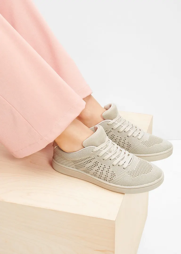 bonprix Sportlicher Sneaker aus luftigem Obermaterial - beige Kostenloser Versand international