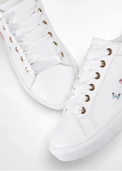 bonprix Süßer Sneaker mit Blumenprint - weiß - Damen Fabrikladen