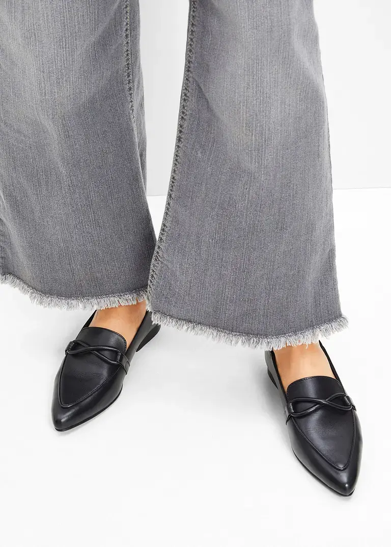 bonprix Eleganter Loafer aus Leder - schwarz - Damen 50% Rabatt für begrenzte Zeit