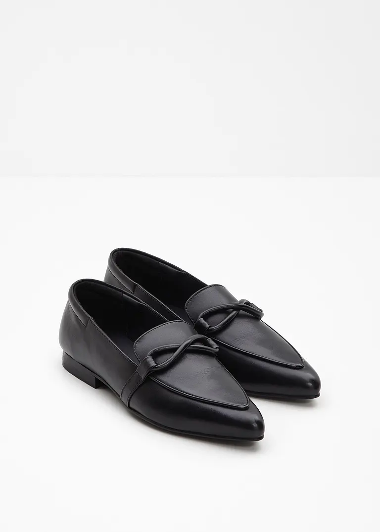 bonprix Eleganter Loafer aus Leder - schwarz - Damen 50% Rabatt für begrenzte Zeit