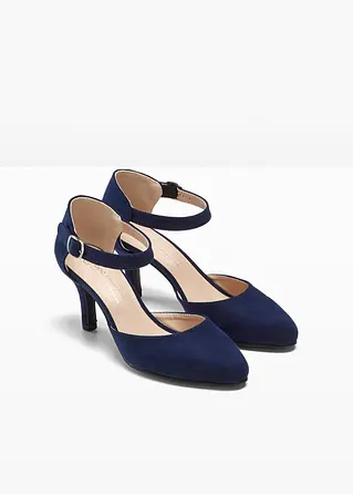 bonprix Hübscher Spangenpumps in Velourslederoptik - blau Outlet
