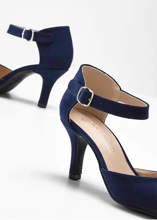 bonprix Hübscher Spangenpumps in Velourslederoptik - blau Outlet