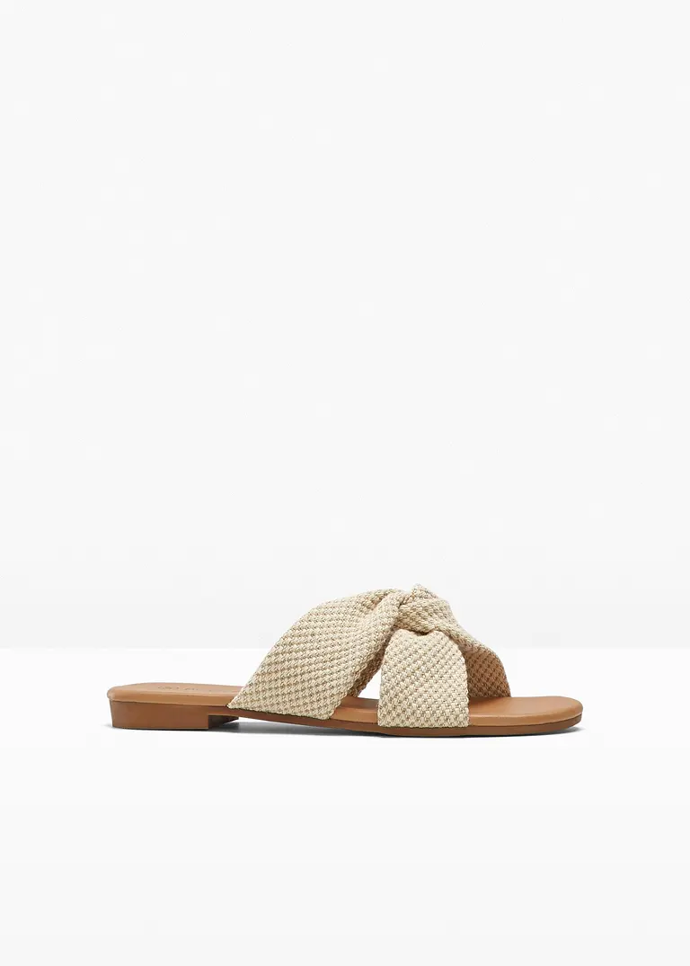 bonprix Sommerliche Pantolette mit Knotendetail - beige - Damen