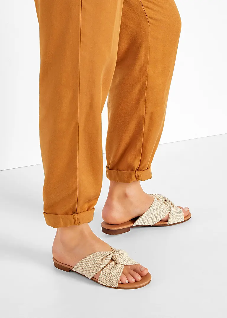 bonprix Sommerliche Pantolette mit Knotendetail - beige - Damen Blitzverkäufe