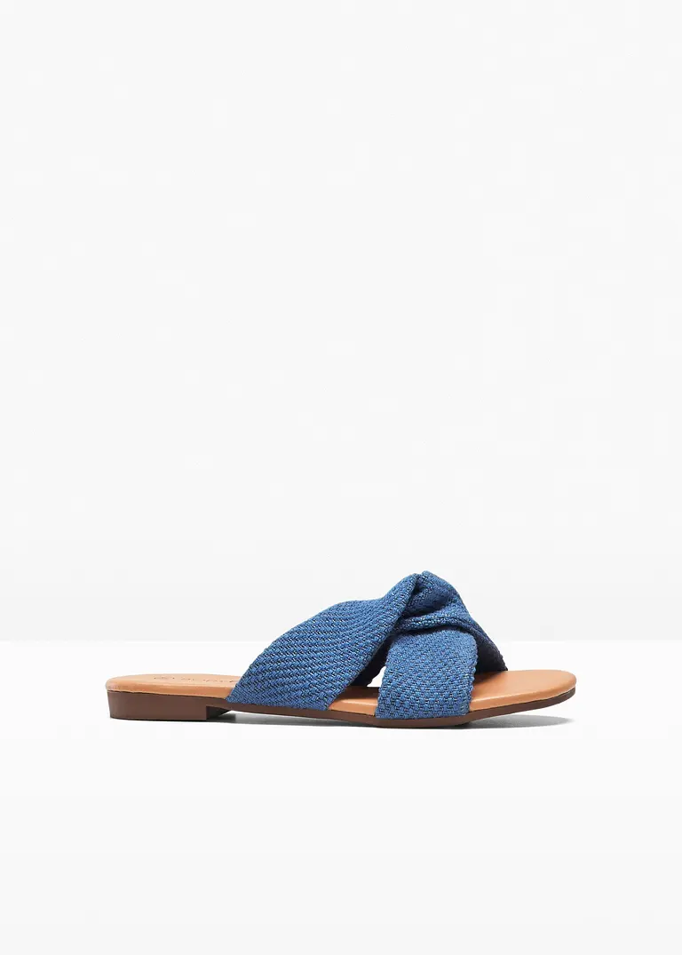bonprix Sommerliche Pantolette mit Knotendetail - blau - Damen