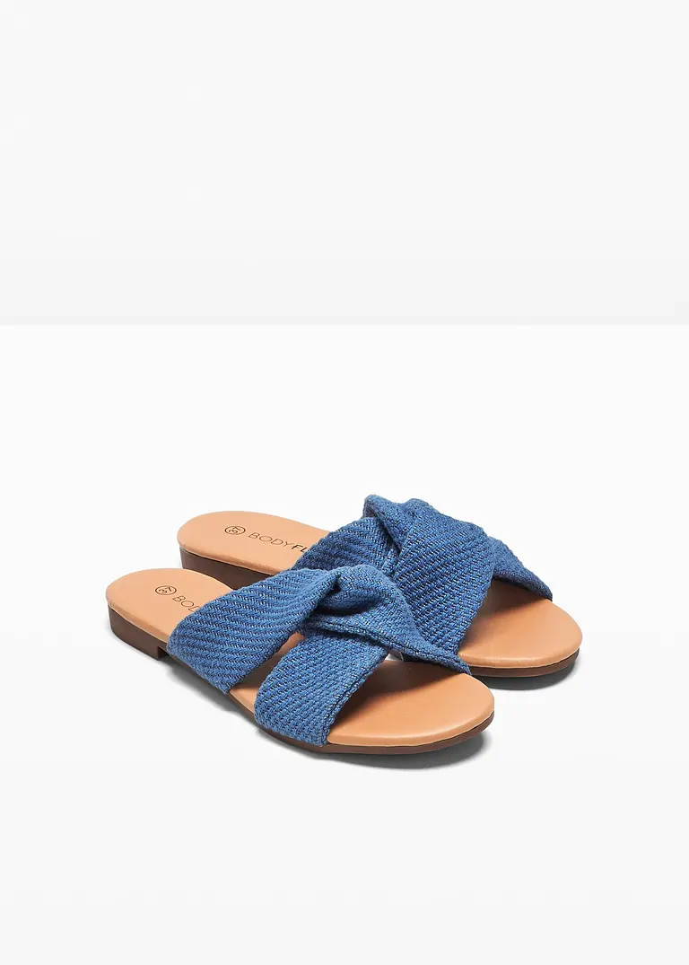 bonprix Sommerliche Pantolette mit Knotendetail - blau - Damen Kostenloser Versand