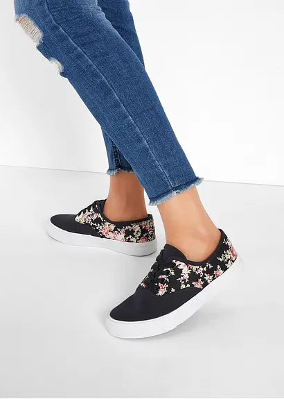 bonprix Lässiger Sneaker im sportlichen Design - schwarz Fabrik Onlineshop