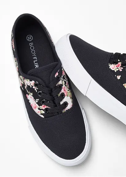 bonprix Lässiger Sneaker im sportlichen Design - schwarz Fabrik Onlineshop
