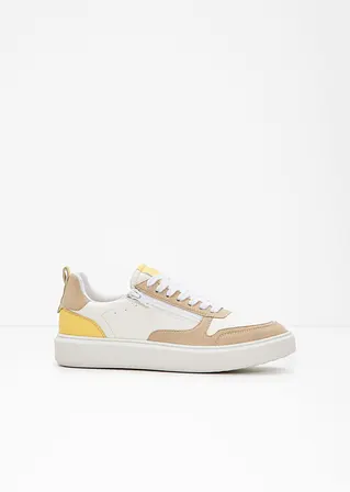 bonprix Bequemer Komfort Sneaker mit Reißverschluss - weiß