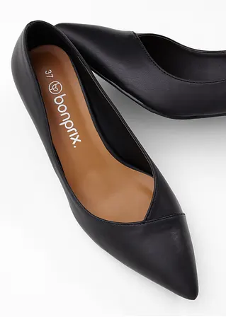 bonprix Modische Pumps in Leder-Optik - schwarz - Damen Günstig kaufen