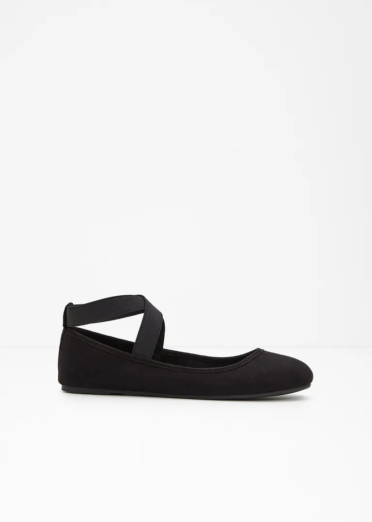 bonprix Schöner Ballerina von RAINBOW mit elastischen Bändern - schwarz