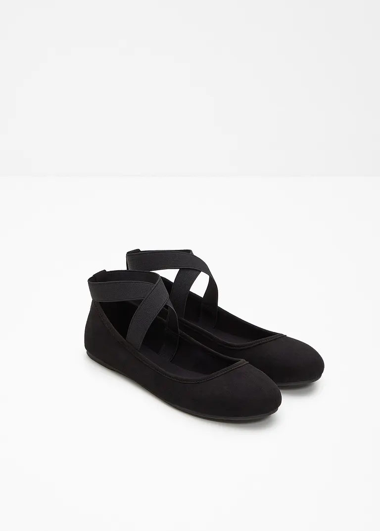 bonprix Schöner Ballerina von RAINBOW mit elastischen Bändern - schwarz Versandkostenfrei