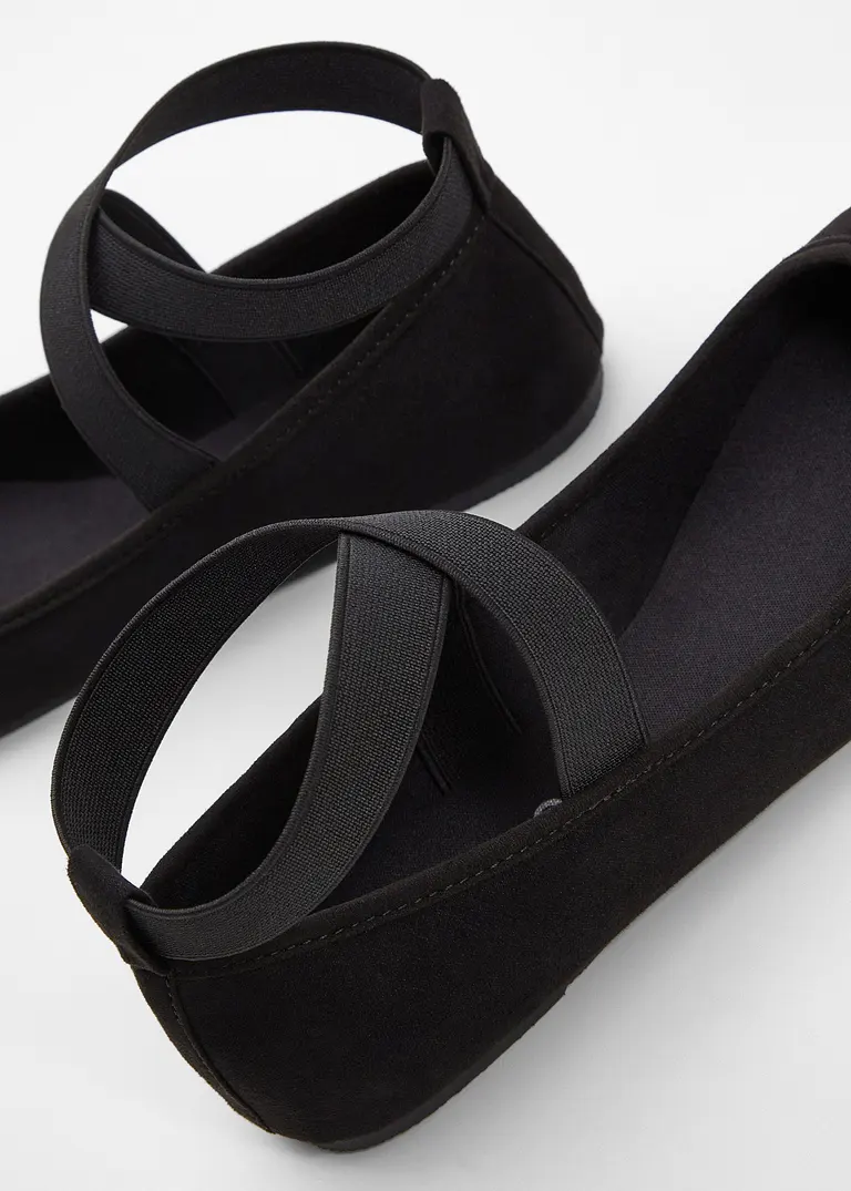 bonprix Schöner Ballerina von RAINBOW mit elastischen Bändern - schwarz Versandkostenfrei