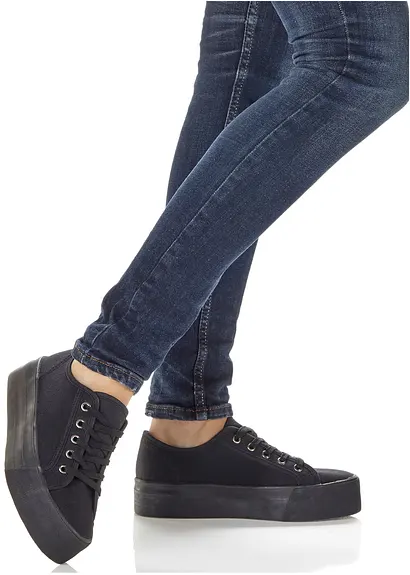 bonprix Schicker Plateausneaker von RAINBOW mit Schnürung - schwarz Begrenztes Angebot