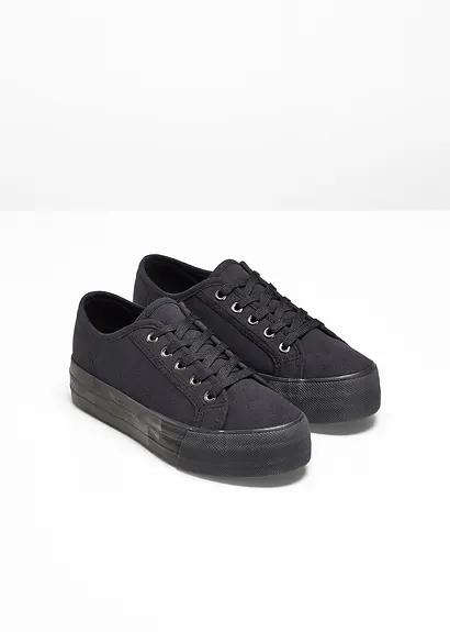 bonprix Schicker Plateausneaker von RAINBOW mit Schnürung - schwarz Begrenztes Angebot