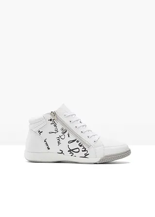 bonprix Winterlicher High top Sneaker mit auffälligen Details - weiß