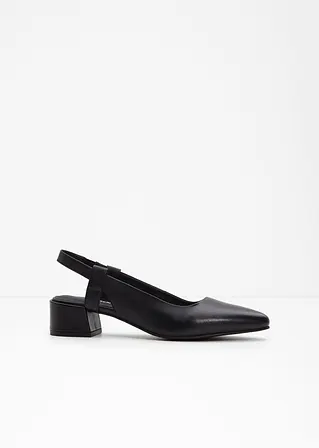 bonprix Zeitloser Sling Pumps aus Leder - schwarz - Damen