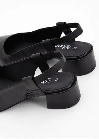 bonprix Zeitloser Sling Pumps aus Leder - schwarz - Damen Black Friday