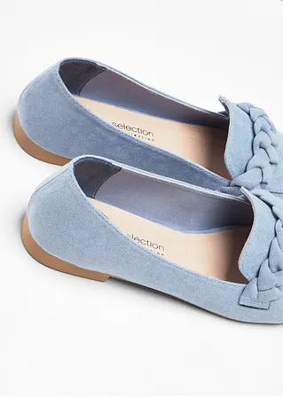 bonprix Elegante Slipper mit Flechtdetail - blau - Damen Cyber Monday