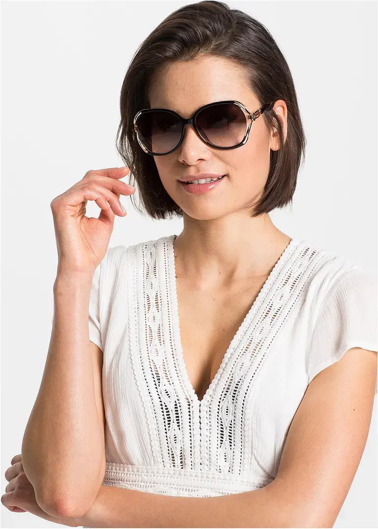 bonprix Modische Sonnenbrille mit besonderen Details - braun Valentinstagsangebot