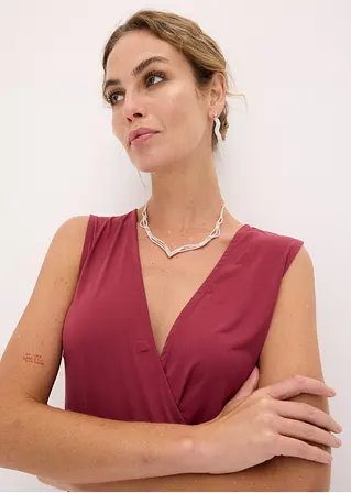 bonprix Kette + Ohrstecker mit Glitzersteinen - silberfarben Top Angebot