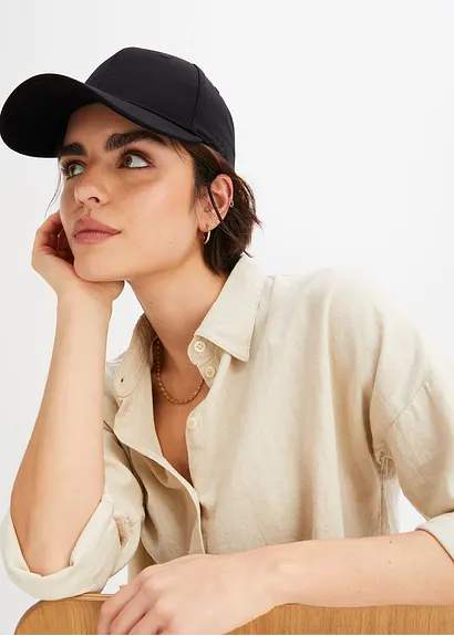 bonprix Sportliche Cap mit Bestickung - schwarz - Damen Wochenangebot