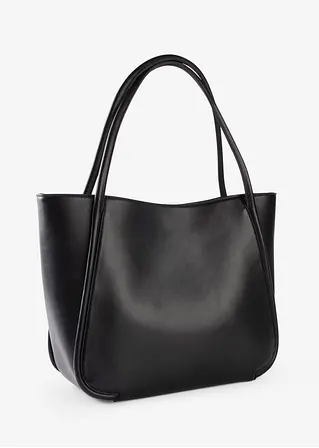 bonprix Modischer Shopper in Lederoptik - schwarz - Damen Nur für heute