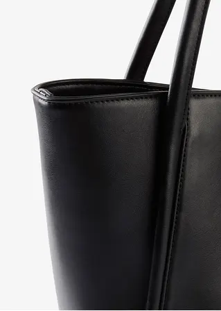 bonprix Modischer Shopper in Lederoptik - schwarz - Damen Nur für heute