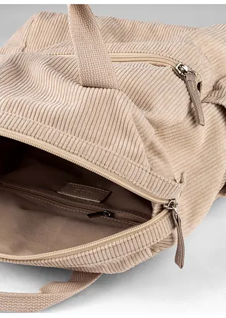 bonprix Weicher Rucksack in Cordoptik - beige - Damen Discount Store für neue Produkte