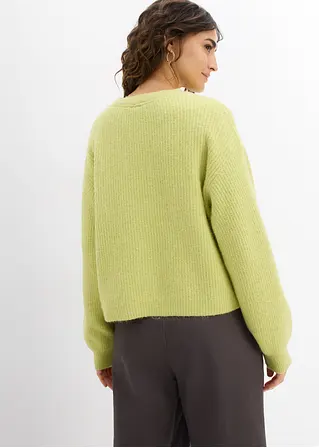 bonprix Verkürzte Strickjacke - grün - Damen Black Friday Preise